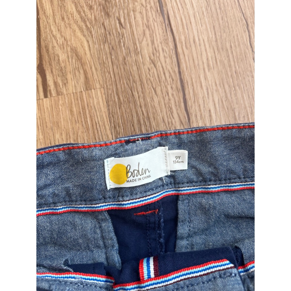 Boden Boys Navy Blue Chino Shorts Adjustable Waist Size 9Y 134cm Cotton Stretch - Picture 3 of 8